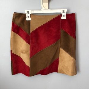 Kenneth Cole patchwork suede mini skirt - size 6